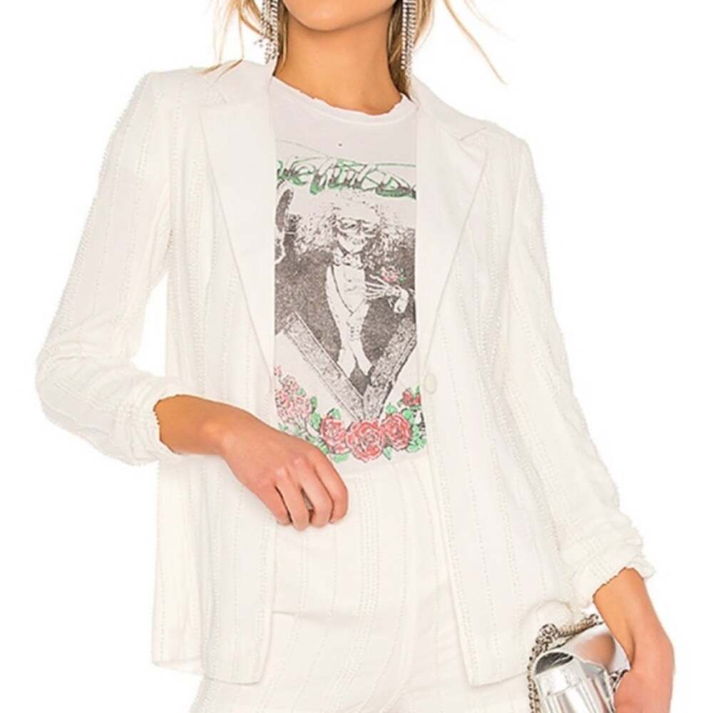 LPA Revolve White Beaded Blazer Shoulder Pads